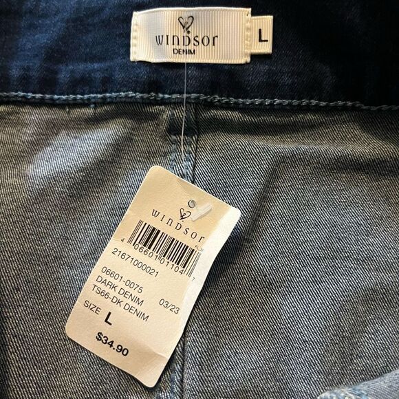 Windsor blue denim belted cargo mini skirt size large - Picture 3 of 3